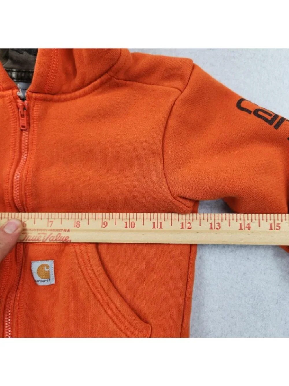 Carhartt Jacket Boys 24M Orange Hooded Hoodie Full Zip Realtree Camo Lined